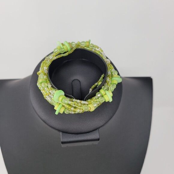 Bracelet Stretch Multistrand Pale Pastel Seafoam Green Seed Beads Rocailles - Picture 9 of 9